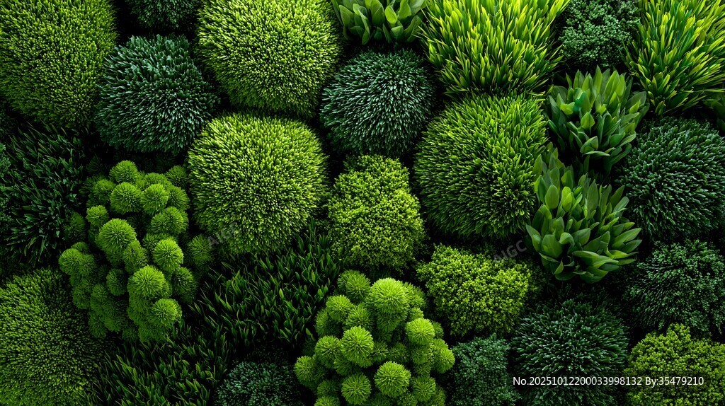 绿意盎然的植物墙景观