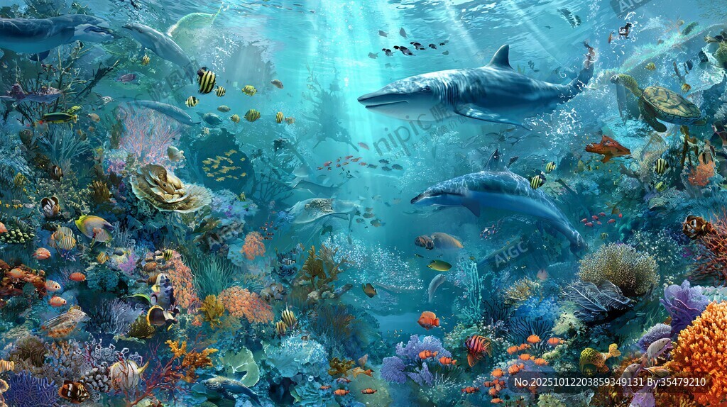 梦幻海底世界的缤纷景象