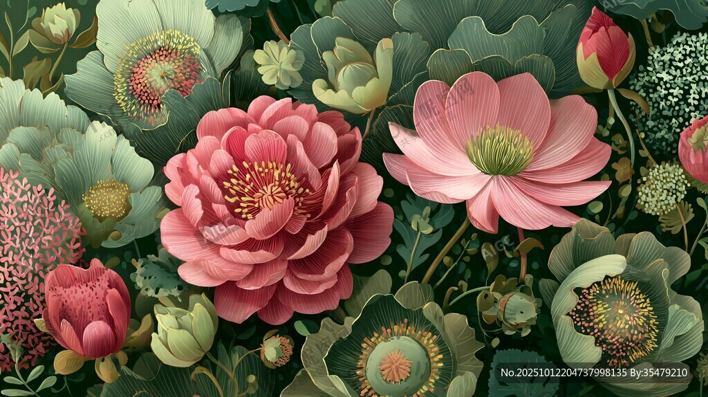 梦幻花卉图景