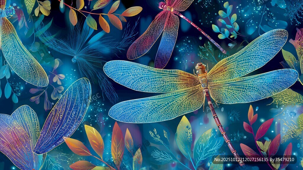 梦幻蜻蜓与多彩植物世界