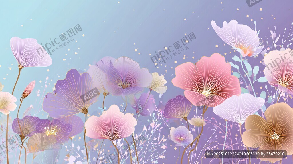 梦幻花卉背景图