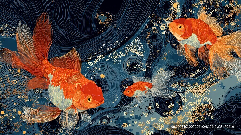 灵动金鱼畅游奇幻水世界