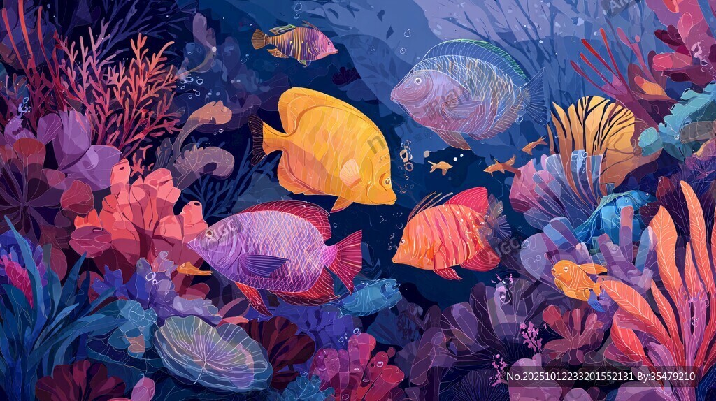 梦幻海底世界多彩鱼群