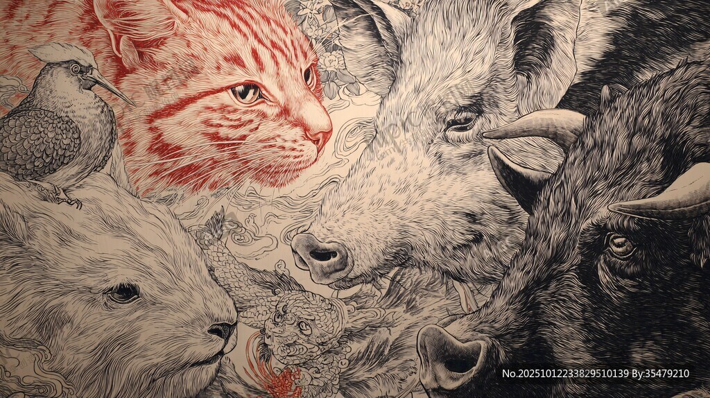 动物群像艺术画作展示