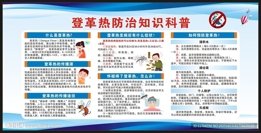 预防登革热知识宣传栏