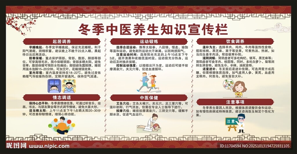 冬季中医养生知识宣传栏