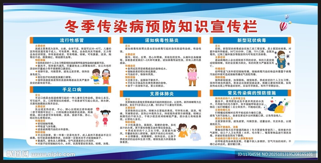 冬季传染病预防知识宣传栏