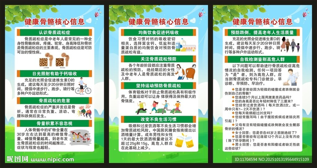 健康骨骼核心信息展板