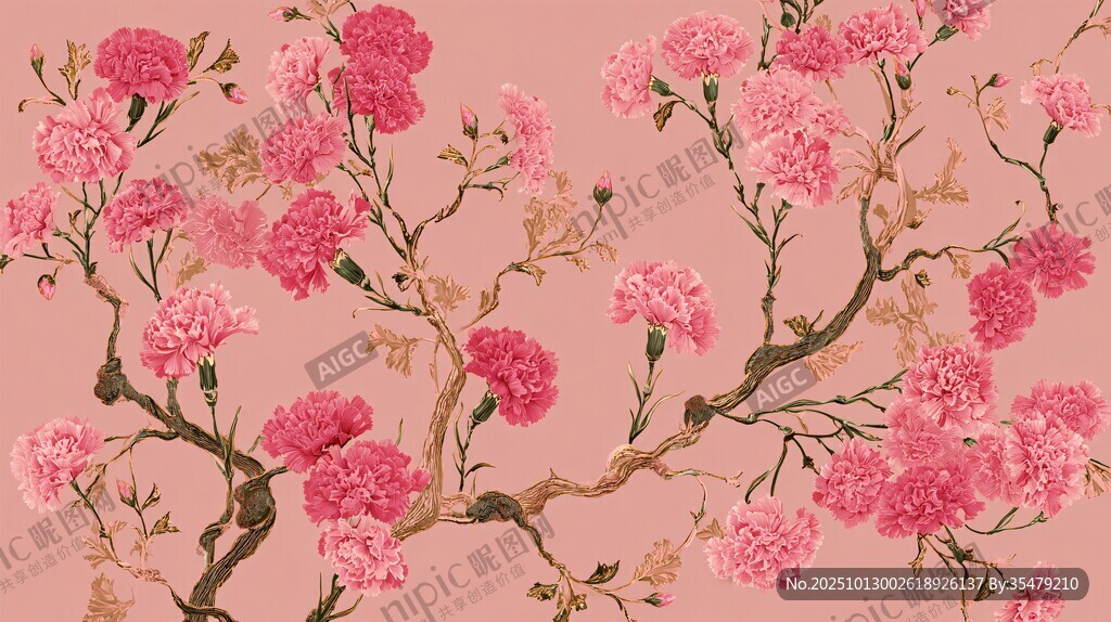 粉色繁花背景图
