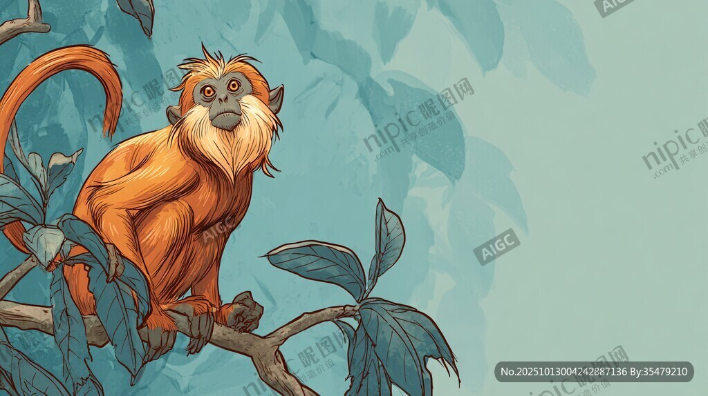树枝上的可爱金丝猴