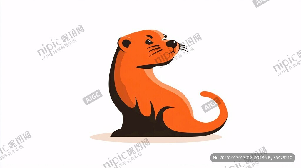 可爱海獭卡通形象
