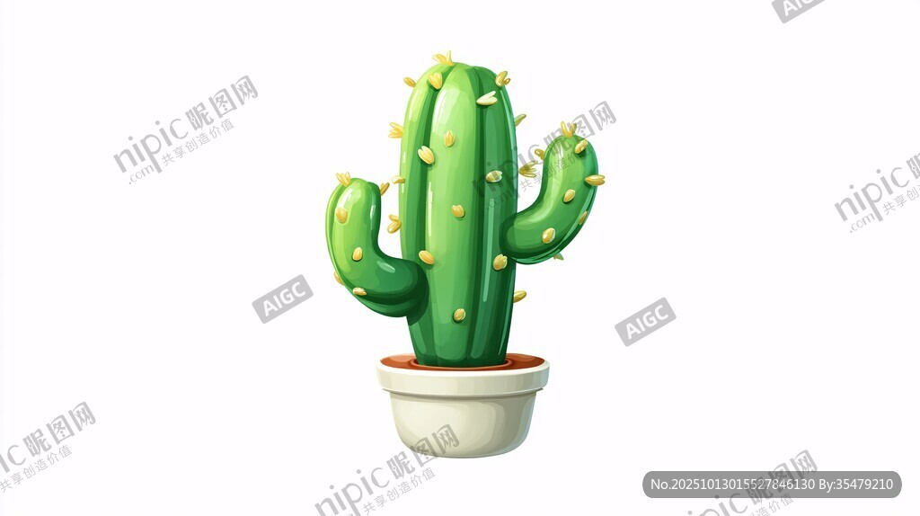 可爱卡通仙人掌盆栽