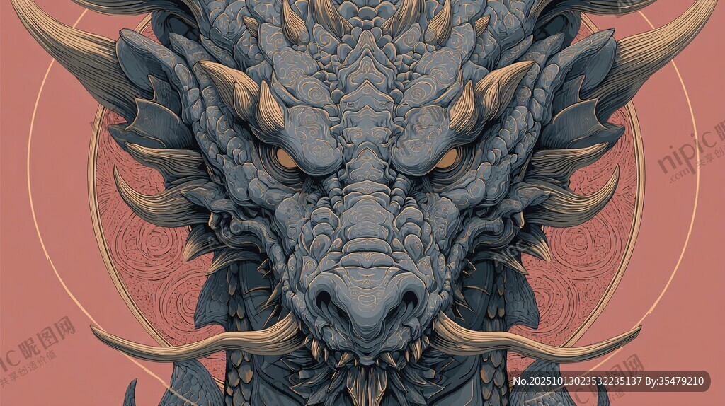 神秘东方龙的威严形象
