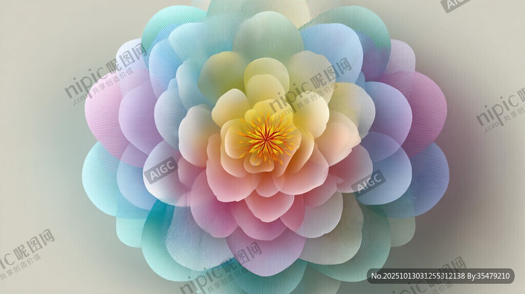 梦幻多彩立体花朵