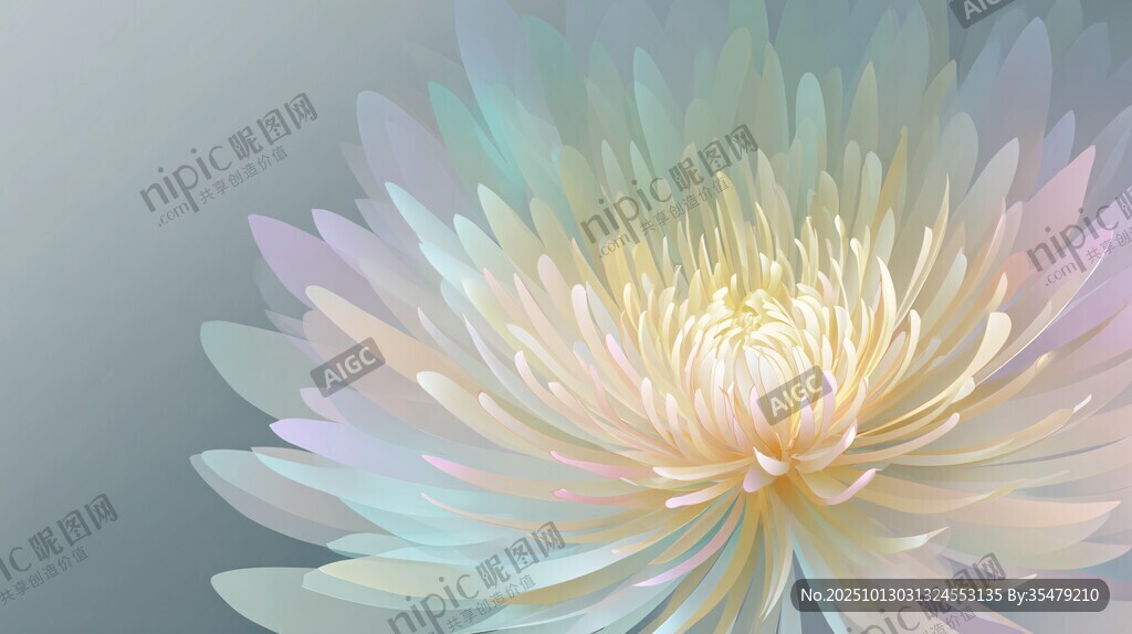 梦幻渐变绚丽花朵特写