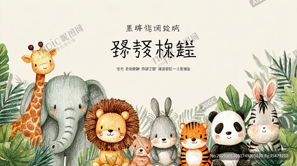 可爱动物齐聚丛林世界