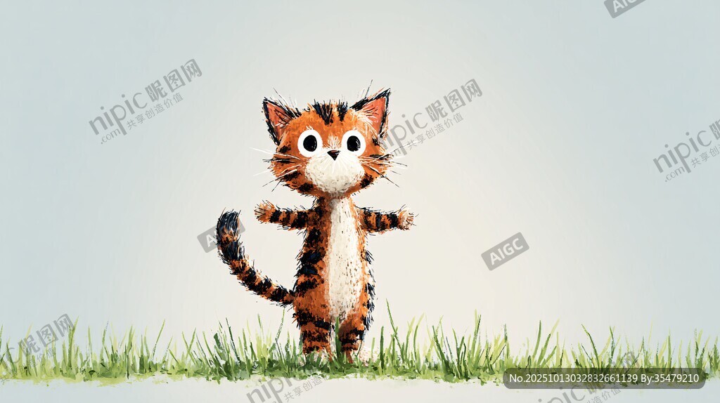 站立的可爱小猫咪
