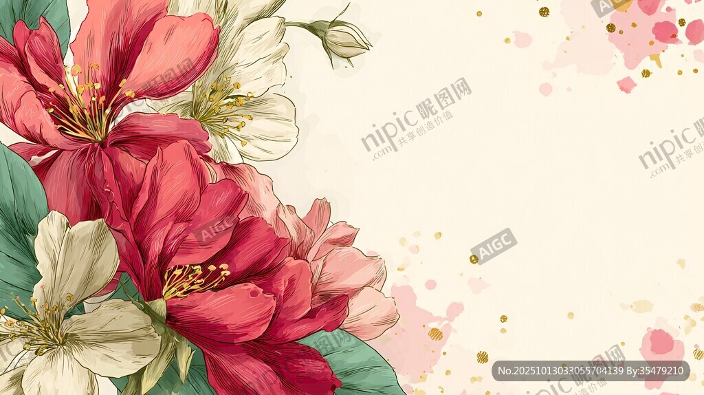 浪漫花卉背景图
