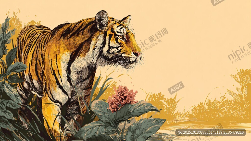 丛林中的斑斓猛虎