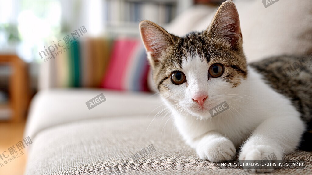沙发上的可爱小猫咪