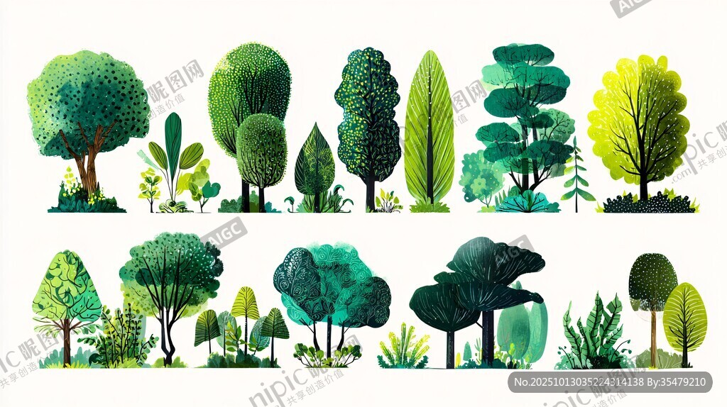 多样绿植插画集