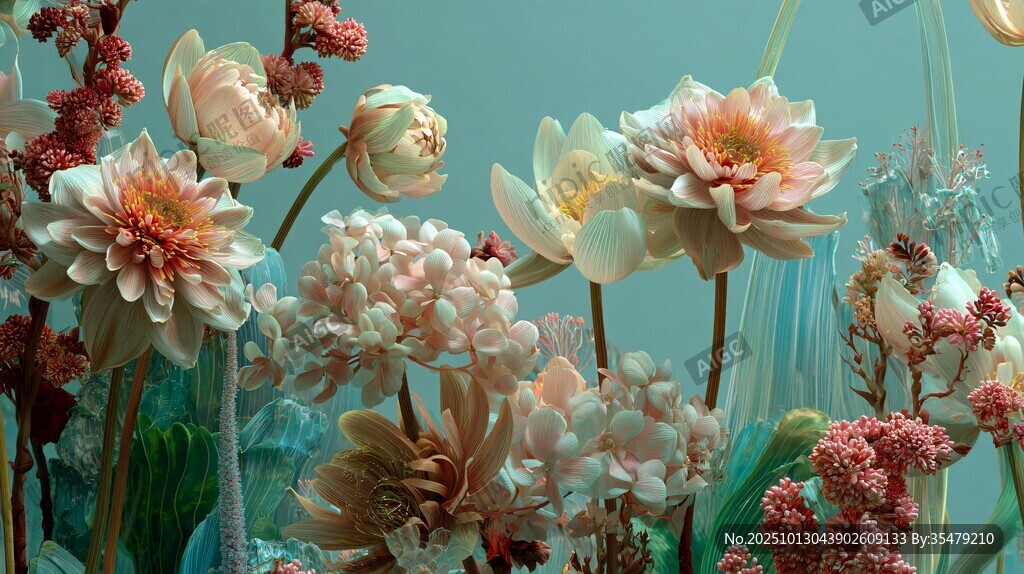 梦幻柔美花卉组合景观