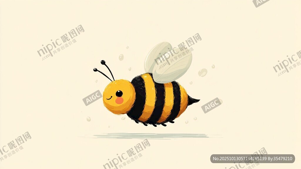 可爱小蜜蜂快乐飞行中