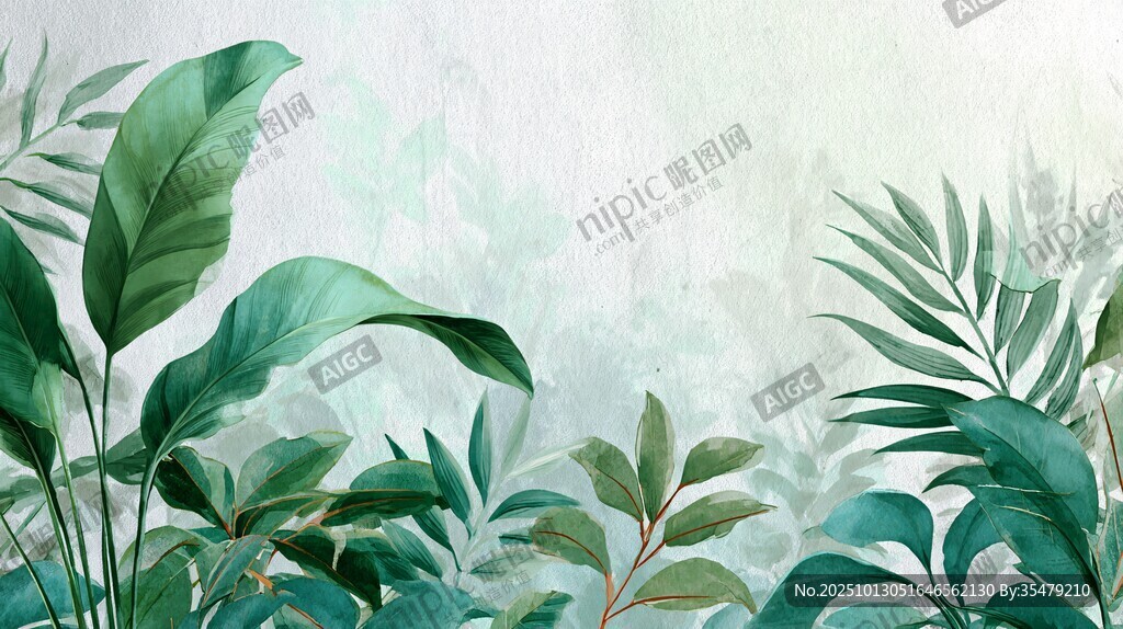 清新绿植背景图