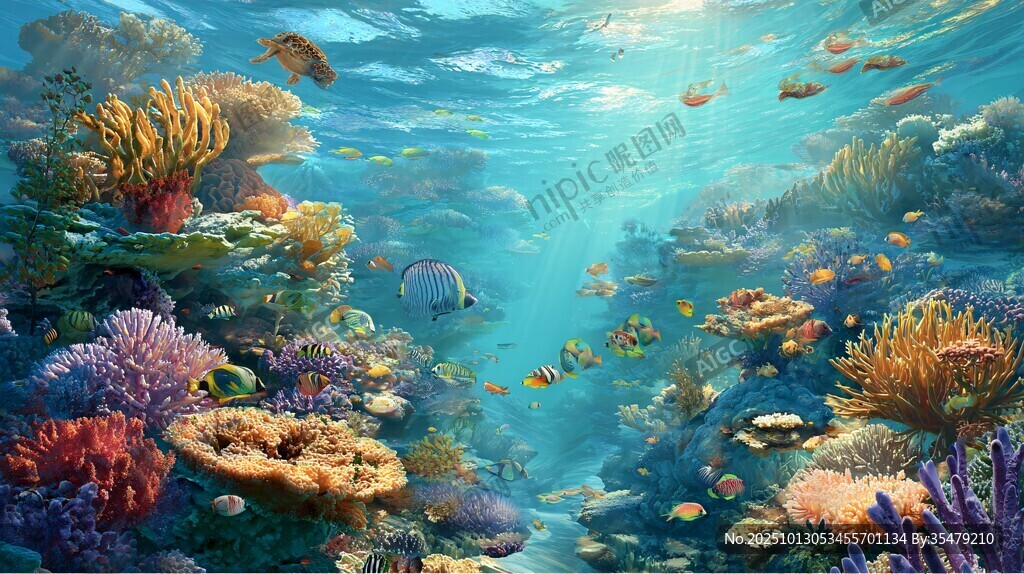 梦幻海底世界的缤纷景象