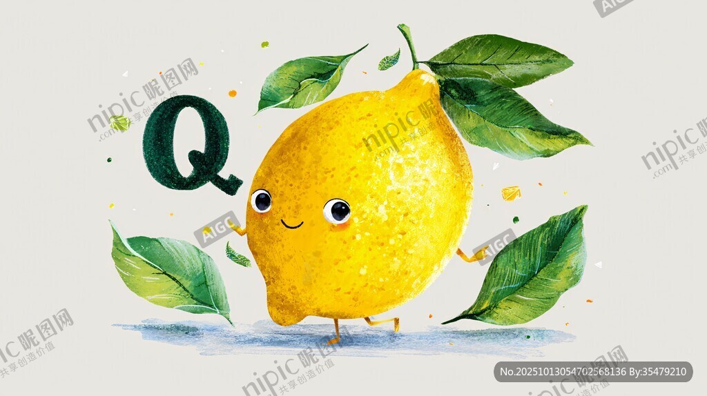 可爱柠檬卡通形象插画