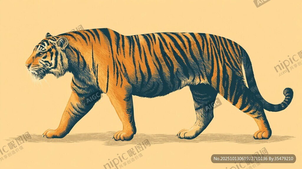 行走的斑斓猛虎