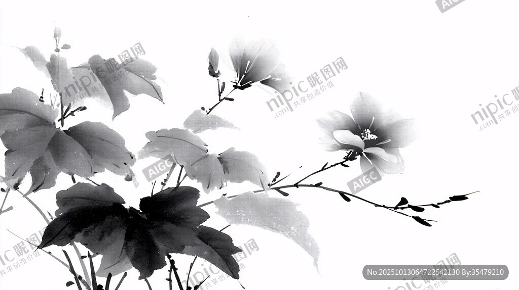水墨花卉图