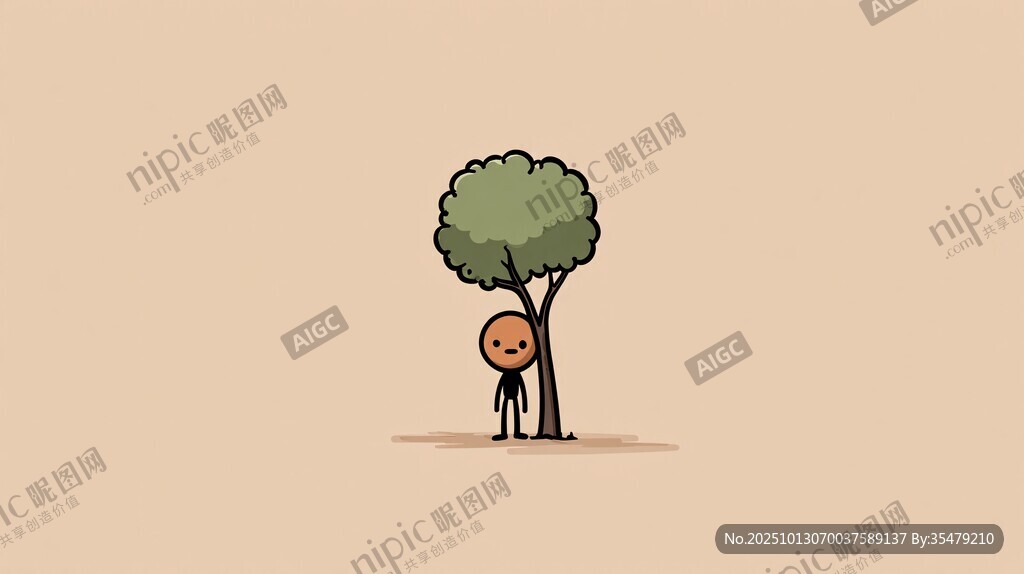 树下的孤单小人