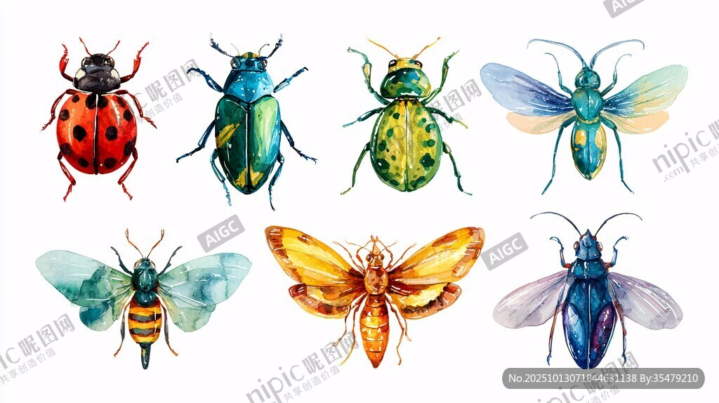 多彩昆虫插画集合