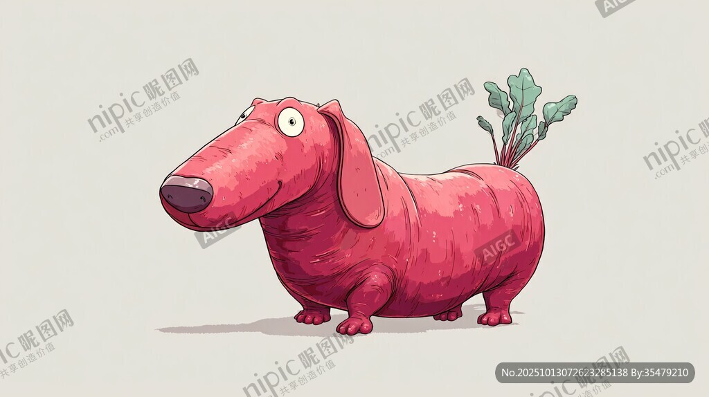 萝卜造型腊肠犬卡通形象