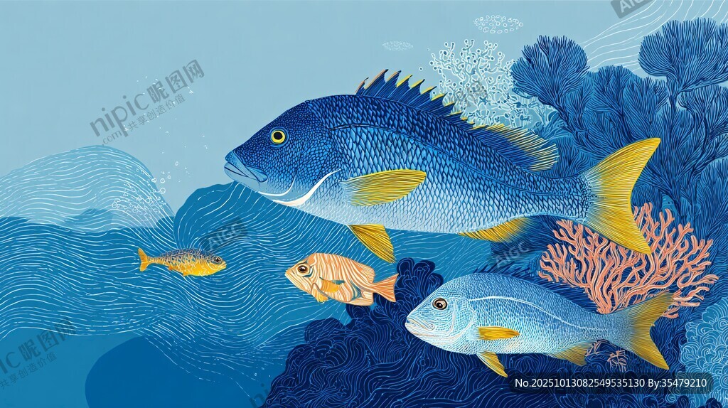 海洋中的多彩鱼类世界