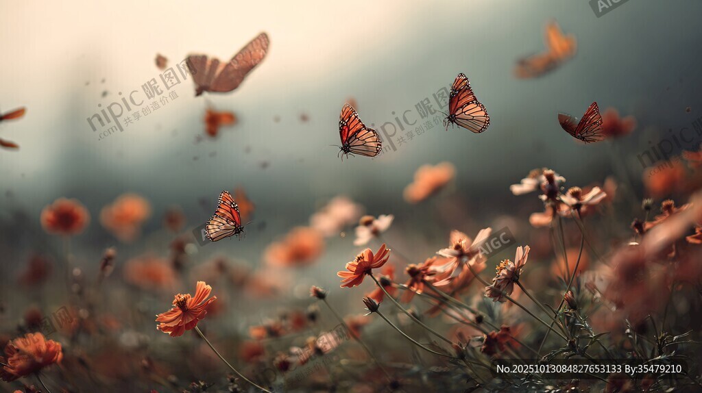 蝶舞花间 梦幻自然景致