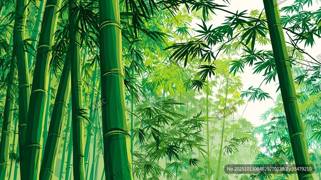 翠绿竹林 自然清新之景