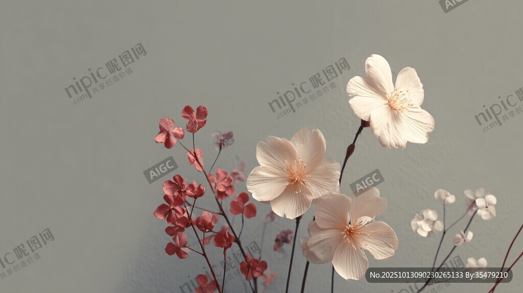 淡雅花卉组合的清新之美