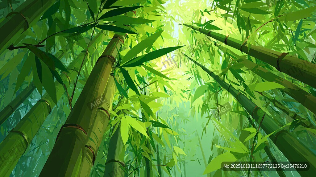 梦幻竹林绿意盎然