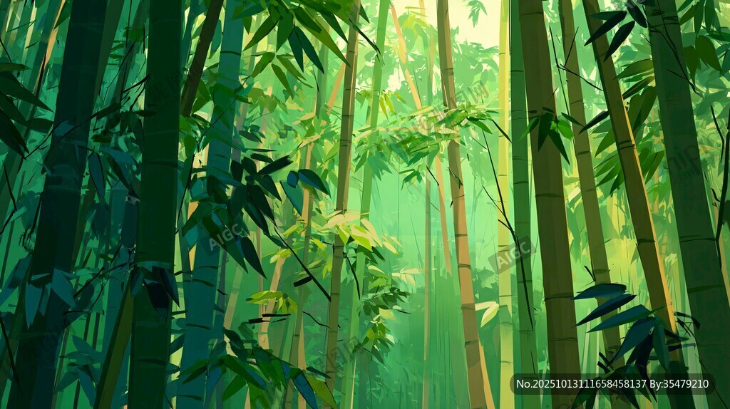 梦幻竹林风光