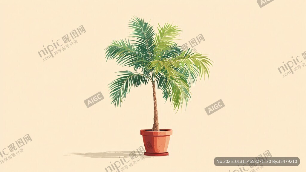 盆栽棕榈树 清新自然风