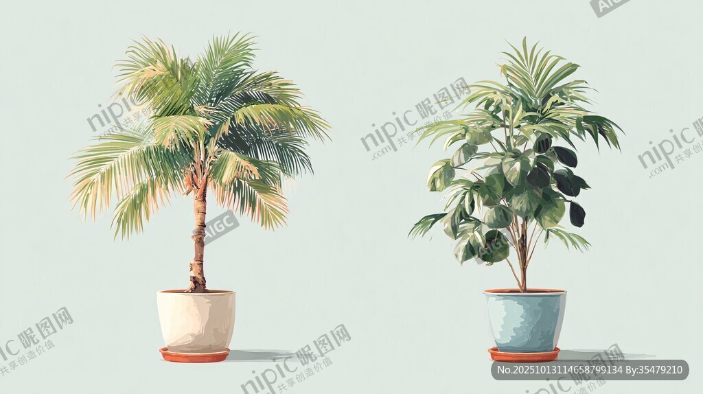 两盆别致室内绿植盆栽