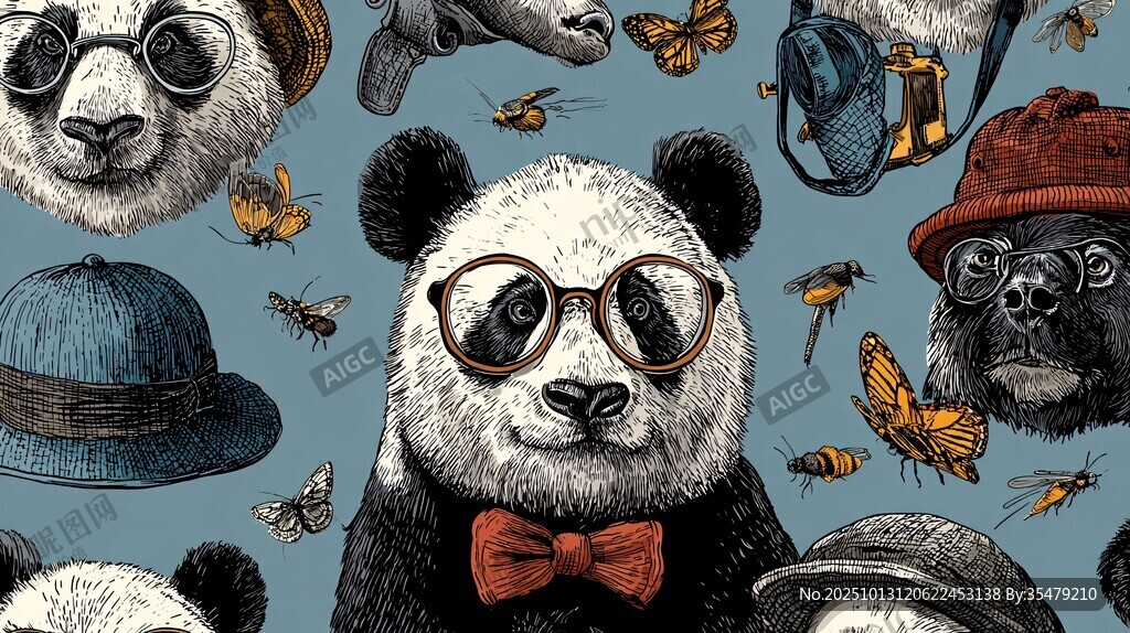 动物时尚插画图案设计