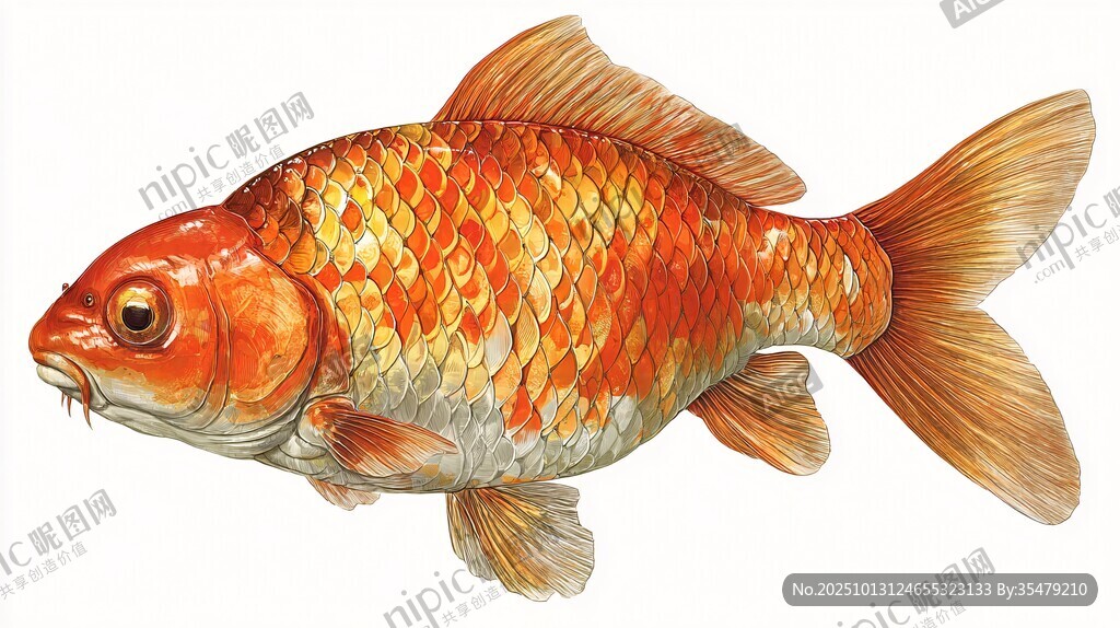 金色锦鲤插画