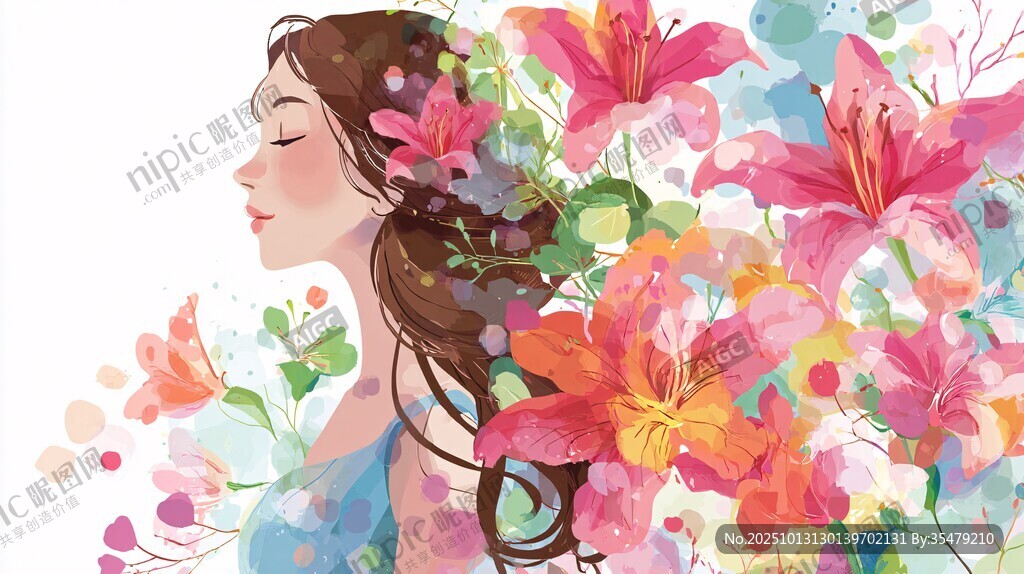 花漾少女 唯美梦幻插画