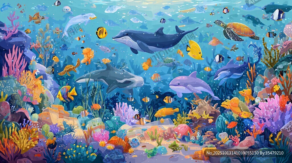 梦幻海底世界海洋生物图景