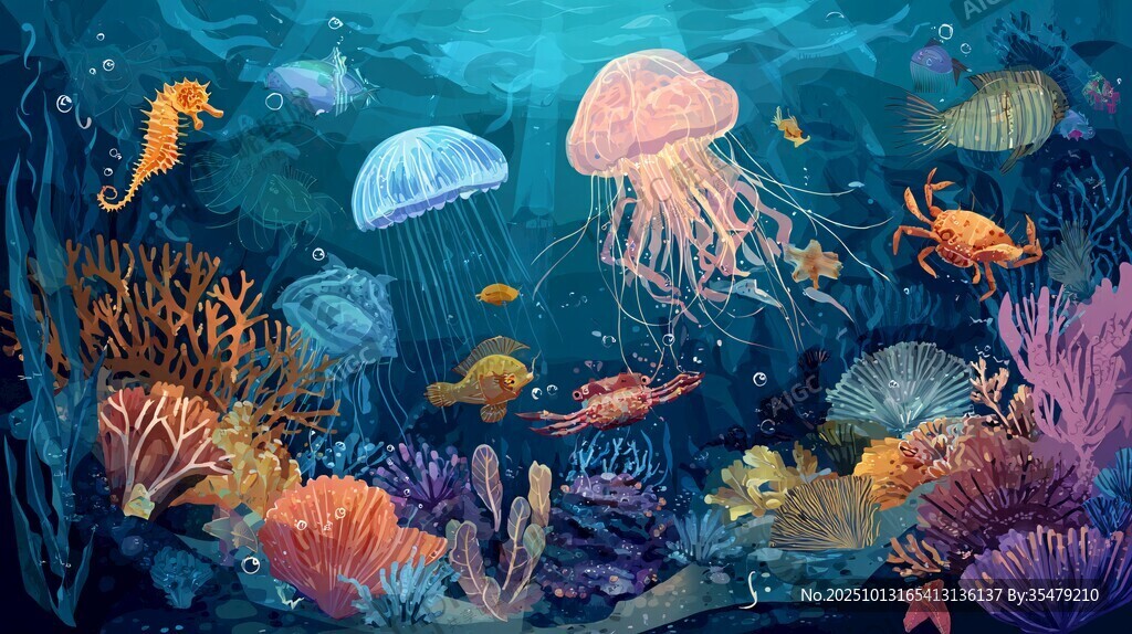 梦幻海底世界海洋生物图景