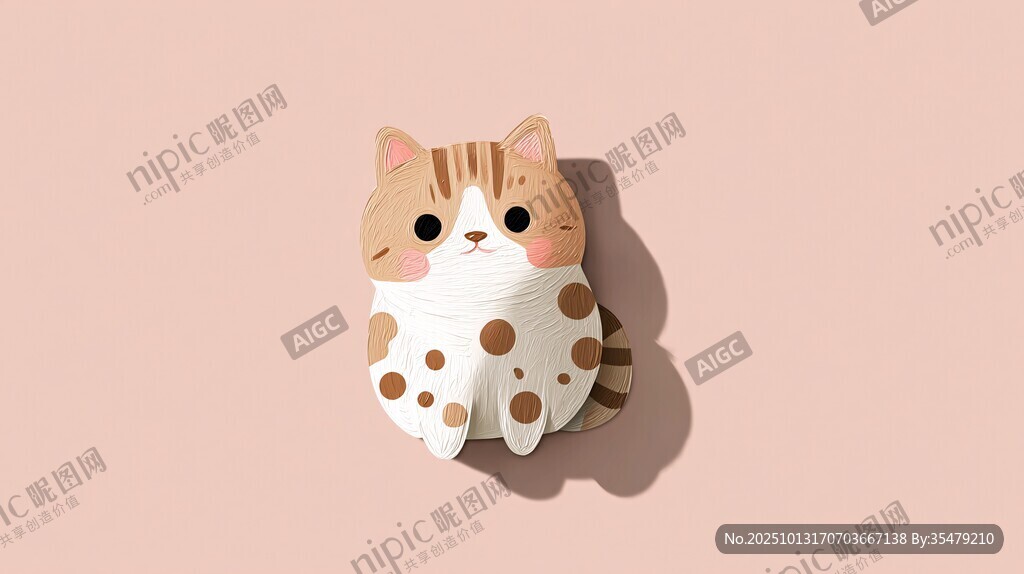 可爱斑点猫咪摆件