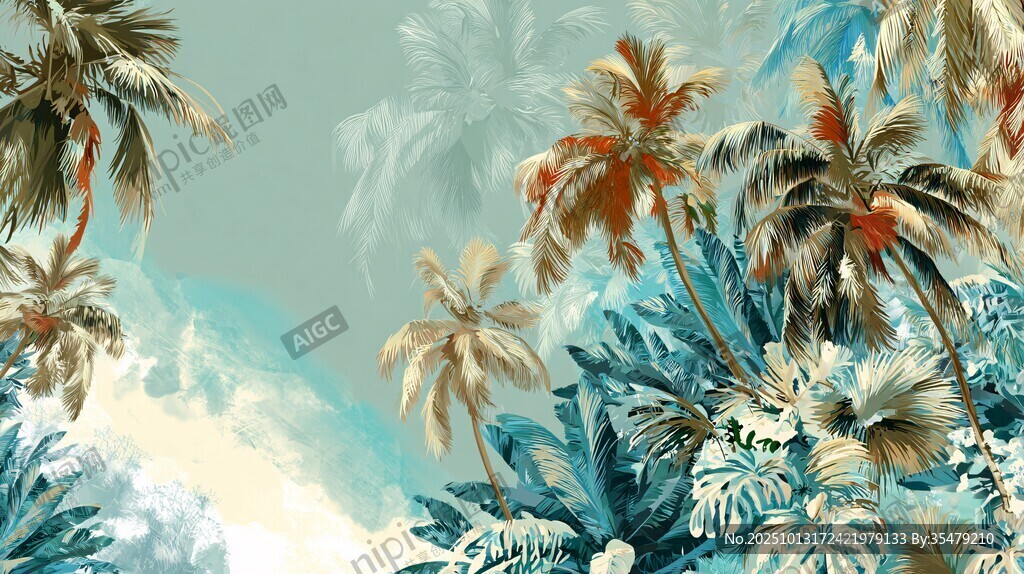 热带风情棕榈植物景观